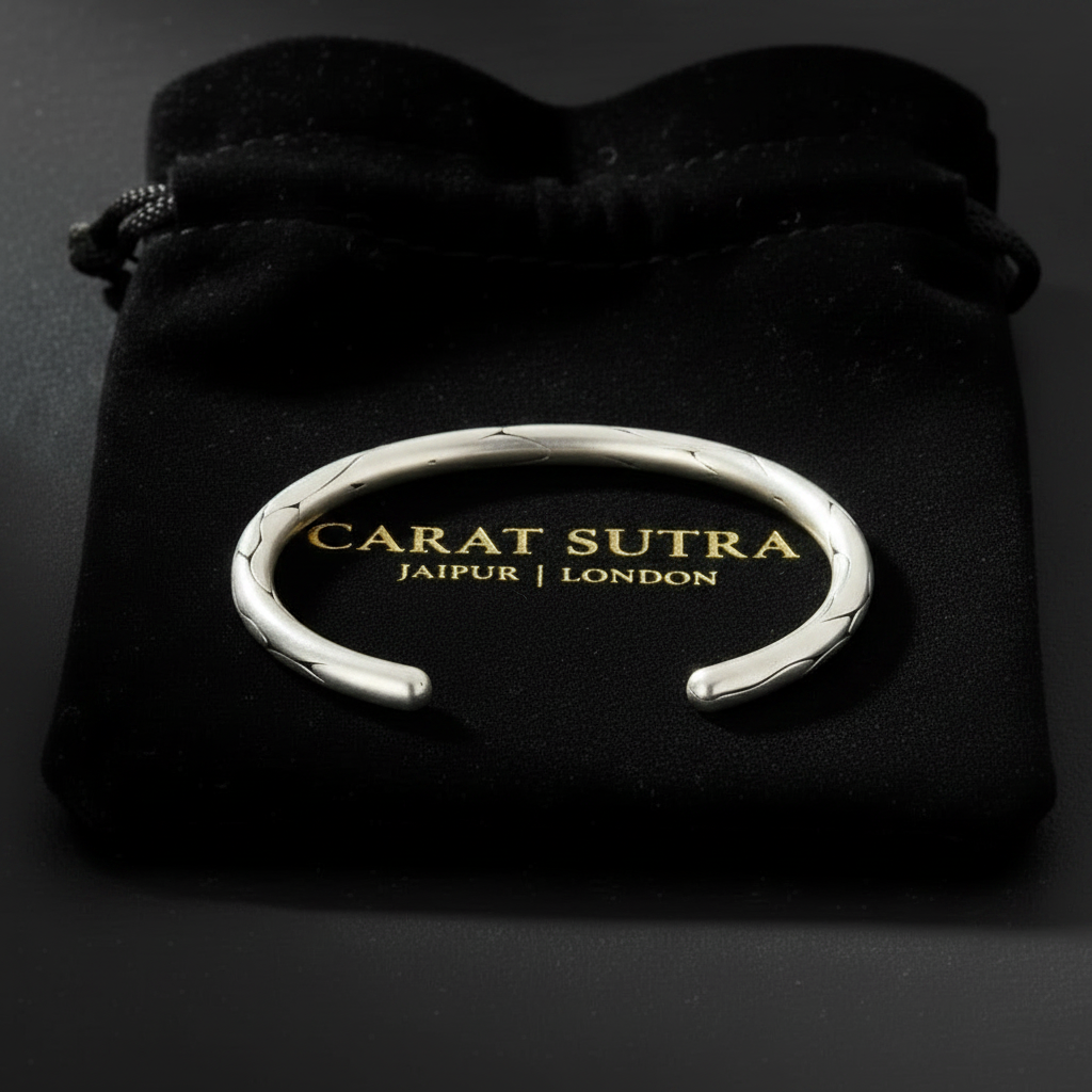 Infinity bangle | Matt / Shiny Finish Adjustable Cuff Style Bangle / kadaa | 925 Sterling Silver