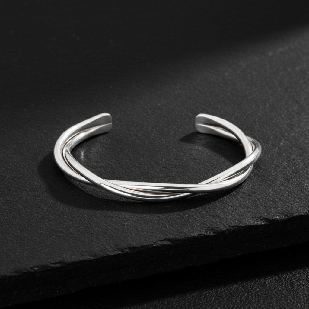 Twisted Rope Bangle| Adjustable Modern Style Bangle/kadaa/Handcuff | 925 Sterling Silver