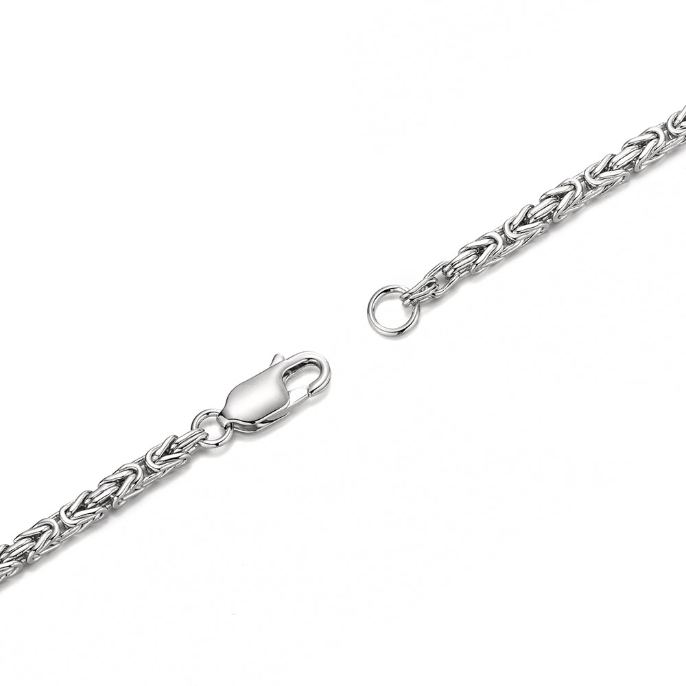 2.5mm Byzantine Oxidized Bracelet | 925 Sterling Silver Bracelet | With Certificate of Authenticity and 925 Hallmark