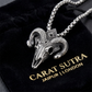 RARE PRINCE by CARAT SUTRA | Unique Designed Horned Ram Pendant for Aries Zodiac for Men | 925 Sterling Silver Oxidized Pendant with Hallmark - caratsutra