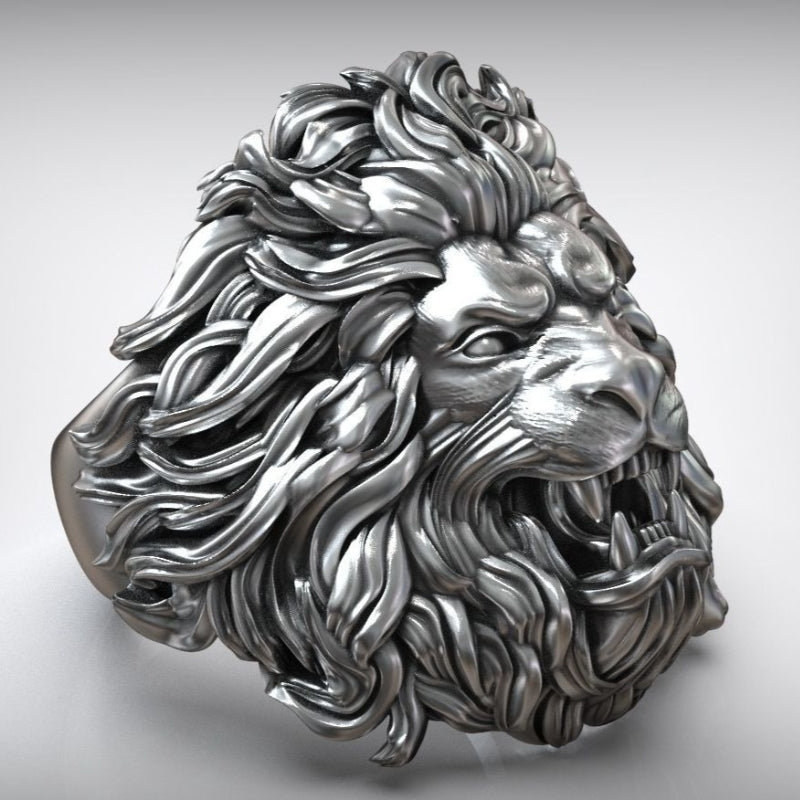 RARE PRINCE by CARAT SUTRA | Unique Designed Ferocious Lion Ring | 925 Sterling Silver Oxidized Ring | Men's Jewelry | With Certificate of Authenticity and 925 Hallmark - caratsutra