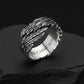 Minimalist Feather Style Band Ring | Oxidized Sterling Silver 925 Ring