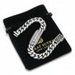 14mm Wide Solid Cuban - Armor Bracelet Studded with Swarovski Diamond | 925 Sterling Silver