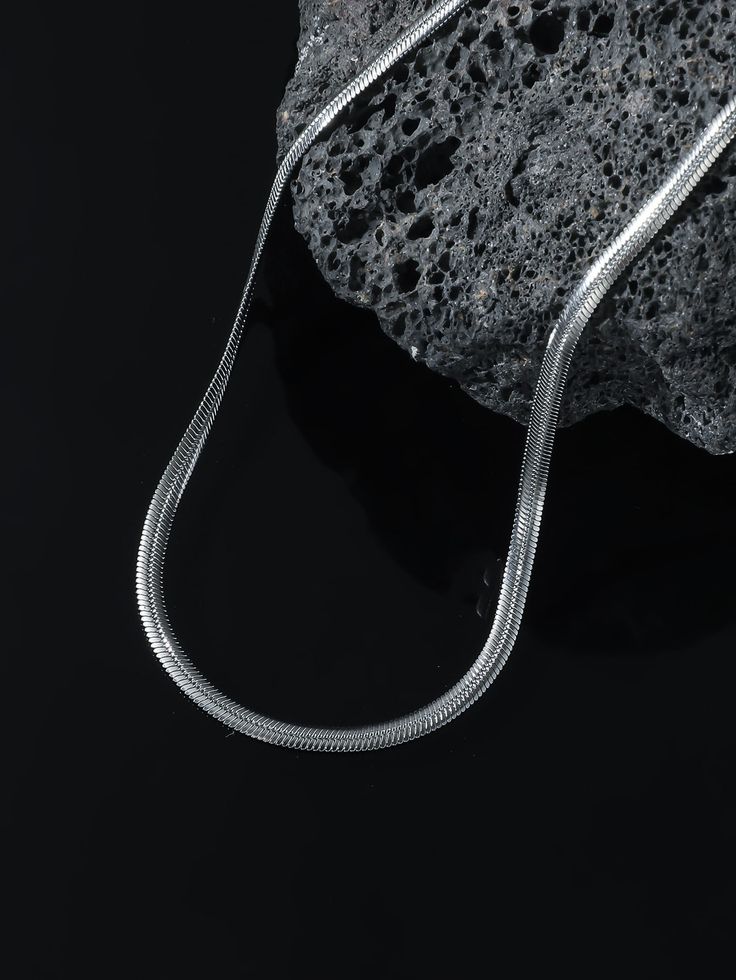 Minimalist Flat 5mm Snake Chain | 925 Sterling Silver Chain | With Certificate of Authenticity and 925 Hallmark - caratsutra