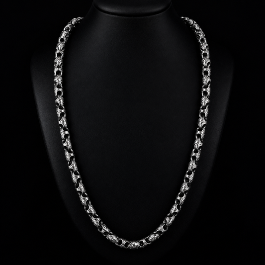 RARE PRINCE by CARAT SUTRA | Unique Vintage Artistry Ancient Oxidized Chain | 925 Sterling Silver Chain | Men's Jewelry