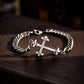 Matt Finish Unique Minimalist Cross Bracelet for Men | 925 Oxidized Silver Bracelet