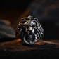 RARE PRINCE by CARAT SUTRA | Unique Designed Lion Door Knocker Ring | 925 Sterling Silver Oxidized Ring | With Certificate of Authenticity and 925 Hallmark - caratsutra