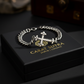 Matt Finish Unique Minimalist Cross Bracelet for Men | 925 Oxidized Silver Bracelet