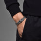 Vintage Beast Oxidized Tiger Face Cuban Link Bracelet | 925 Sterling Silver, Studded with Red Zircon Eyes
