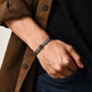 Adjustable 3D Eagle Bangle Bracelet with Natural Black Onyx Stone | 925 Sterling Silver