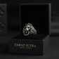 RARE PRINCE by CARAT SUTRA | Unique Designed Lion Door Knocker Ring | 925 Sterling Silver Oxidized Ring | With Certificate of Authenticity and 925 Hallmark - caratsutra