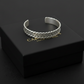 Handwoven bangle | Matt / Shiny Finish Adjustable Cuff Style Bangle / kadaa | 925 Sterling Silver