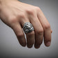 RARE PRINCE by CARAT SUTRA | Unique Designed Ferocious Lion Ring | 925 Sterling Silver Oxidized Ring | Men's Jewelry | With Certificate of Authenticity and 925 Hallmark - caratsutra