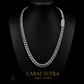 Solid 12mm Miami Cuban Link Chain with Iced Lock |  White Rhodium Plated on 925 Sterling Silver Chain with AAA+ Quality Swarovski Diamonds