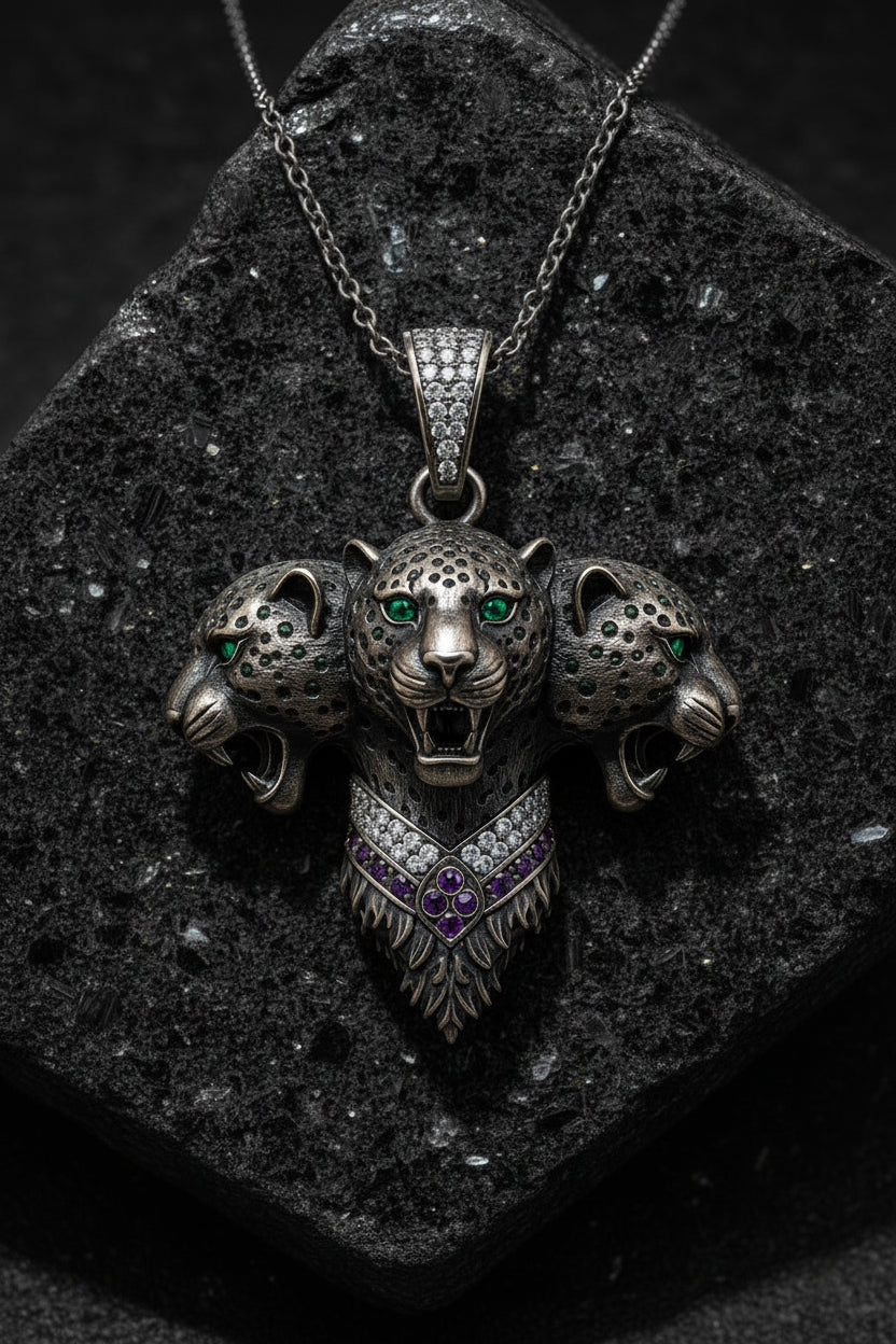 Unique Designed Jaguar Pendant for Men | 925 Sterling Silver Oxidized Pendant | With Certificate of Authenticity and 925 Hallmark