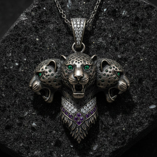 Unique Designed Jaguar Pendant for Men | 925 Sterling Silver Oxidized Pendant | With Certificate of Authenticity and 925 Hallmark - caratsutra