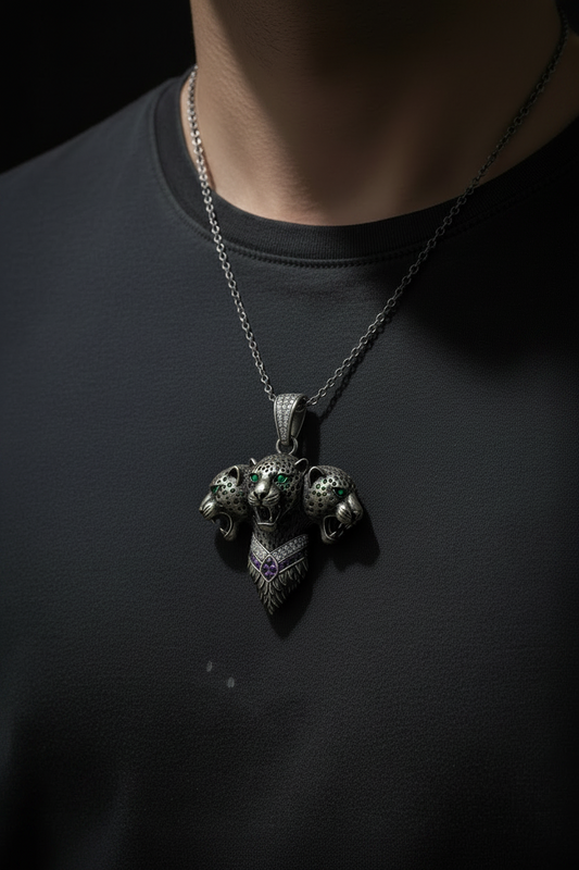 Unique Designed Jaguar Pendant for Men | 925 Sterling Silver Oxidized Pendant | With Certificate of Authenticity and 925 Hallmark - caratsutra