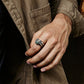 RARE PRINCE by CARAT SUTRA | Adjustable Unique Designed Snake Ring with Natural Emerald | 925 Sterling Silver Oxidized Ring | With Certificate of Authenticity and 925 Hallmark