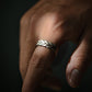 5mm wide Matt Finish Curved Cuban link Band Ring, Sterling Silver 925 Ring
