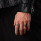 Exclusive Fleur de Lis Symbol Band Ring for Men, Oxidized Sterling Silver 925 Ring