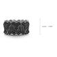 Black Rhodium coated, Armour Silver Band | 925 Sterling Silver Ring, studded with Black Swarovski stones