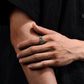Vintage Celtic Knot Band studded with 4 Marquise Shaped Natural Emerald, Oxidized Sterling Silver 925 Ring