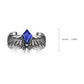 RARE PRINCE by CARAT SUTRA | Exclusive Adjustable Feather Band studded with Natural Blue Sapphire, Oxidized Sterling Silver 925 Ring | With Certificate of Authenticity and 925 Hallmark