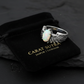 RARE PRINCE by CARAT SUTRA | Exclusive Feather Band studded with Natural Blue Sapphire, Oxidized Sterling Silver 925 Ring | With Certificate of Authenticity and 925 Hallmark - caratsutra