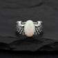 RARE PRINCE by CARAT SUTRA | Exclusive Feather Band studded with Natural Blue Sapphire, Oxidized Sterling Silver 925 Ring | With Certificate of Authenticity and 925 Hallmark - caratsutra