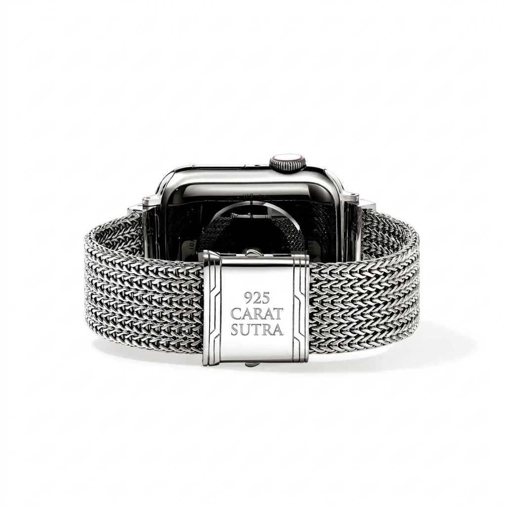 18mm Chain Smartwatch Strap with | 925 Sterling Silver Bracelet | Men's Jewelry with Hallmark