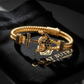 Twined Solid Anchor Bangle Bracelet for Men, 925 Sterling Silver/ 22kt Micron Gold Plated Silver Bracelet| With Certificate of Authenticity and 925 Hallmark - caratsutra