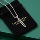 RARE PRINCE by CARAT SUTRA | Unique Designed Line Pendant Studded with Black Zircons | 925 Sterling Silver Pendant | Men's Jewelry | With Certificate of Authenticity and 925 Hallmark - caratsutra