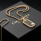 RARE PRINCE by CARAT SUTRA | Unique Designed Paved Tag Pendant Studded with Black Zircons | 22kt Gold Micron Plated 925 Sterling Silver Pendant | Men's Jewelry | With Certificate of Authenticity and 925 Hallmark - caratsutra