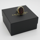RARE PRINCE by CARAT SUTRA | Unique Turkish Style Ring with Natural Red Agate  | 925 Sterling Silver Oxidized Ring | Men's Jewelry | With Certificate of Authenticity and 925 Hallmark - caratsutra