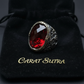 RARE PRINCE by CARAT SUTRA | Unique Turkish Style Ring with Faceted Red Zircon | 925 Sterling Silver Oxidized Ring | Men's Jewelry | With Certificate of Authenticity and 925 Hallmark