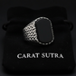 RARE PRINCE by CARAT SUTRA | Unique Turkish Gucci Style Ring with Natural Black Onyx | 925 Sterling Silver Oxidized Ring | Men's Jewelry | With Certificate of Authenticity and 925 Hallmark