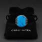 RARE PRINCE by CARAT SUTRA | Unique Turkish Gucci Style Ring with Natural Irani Turquoise (Firoza) | 925 Sterling Silver Oxidized Ring | Men's Jewelry | With Certificate of Authenticity and 925 Hallmark