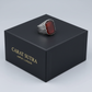 RARE PRINCE by CARAT SUTRA | Unique Turkish Gucci Style Ring with Natural Red Agate | 925 Sterling Silver Oxidized Ring | Men's Jewelry | With Certificate of Authenticity and 925 Hallmark - caratsutra
