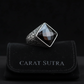 RARE PRINCE by CARAT SUTRA | Unique Turkish Style Ring with Faceted Natural Black Onyx | 925 Sterling Silver Oxidized Ring | Men's Jewelry | With Certificate of Authenticity and 925 Hallmark