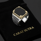 RARE PRINCE by CARAT SUTRA | Unique Turkish Style Ring with Natural Black Onyx | 925 Sterling Silver Oxidized Ring | Men's Jewelry | With Certificate of Authenticity and 925 Hallmark