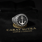 RARE PRINCE by CARAT SUTRA | Exclusive Oxidised Signet Style Sailor's Anchor Ring, Sterling Silver 925 Ring | Jewellery for Men| With Certificate of Authenticity and 925 Hallmark