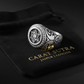 RARE PRINCE by CARAT SUTRA | Exclusive Turkish Style Star Signet Ring for Men, Oxidized Sterling Silver 925 Ring | Jewellery for Men| With Certificate of Authenticity and 925 Hallmark - caratsutra