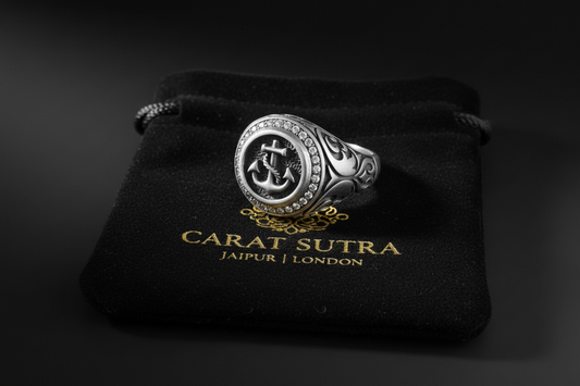 RARE PRINCE by CARAT SUTRA | Exclusive Turkish Style Sailor's Anchor Ring for Men, Oxidized Sterling Silver 925 Ring | Jewellery for Men| With Certificate of Authenticity and 925 Hallmark - caratsutra