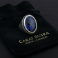 RARE PRINCE by CARAT SUTRA | Unique Turkish Style Ring with S Blue Sapphire, Oxidized Sterling Silver 925 Ring | Jewellery for Men| With Certificate of Authenticity and 925 Hallmark