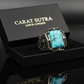 Turkish Style Ring with 15ct Natural Irani Origin Turquoise | 925 Sterling Silver Oxidized Ring |With Certificate of Authenticity and 925 Hallmark - caratsutra