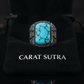 RARE PRINCE by CARAT SUTRA | Unique Designed Turkish Style Ring with Natural Irani Turquoise (Firoza) | 925 Sterling Silver Oxidized Ring | Men's Jewelry | With Certificate of Authenticity and 925 Hallmark