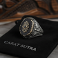 RARE PRINCE by CARAT SUTRA | Unique Designed Turkish Style Ring with Natural Black Onyx | 925 Sterling Silver Oxidized Ring | Men's Jewelry | With Certificate of Authenticity and 925 Hallmark