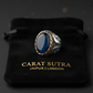 RARE PRINCE by CARAT SUTRA | Unique Designed Turkish Style Ring with Blue Sapphire | 925 Sterling Silver Oxidized Ring | Men's Jewelry | With Certificate of Authenticity and 925 Hallmark - caratsutra