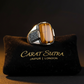 RARE PRINCE by CARAT SUTRA | Unique Designed Turkish Style Ring with Natural Tiger Eye  | 925 Sterling Silver Oxidized Ring | Men's Jewelry | With Certificate of Authenticity and 925 Hallmark - caratsutra
