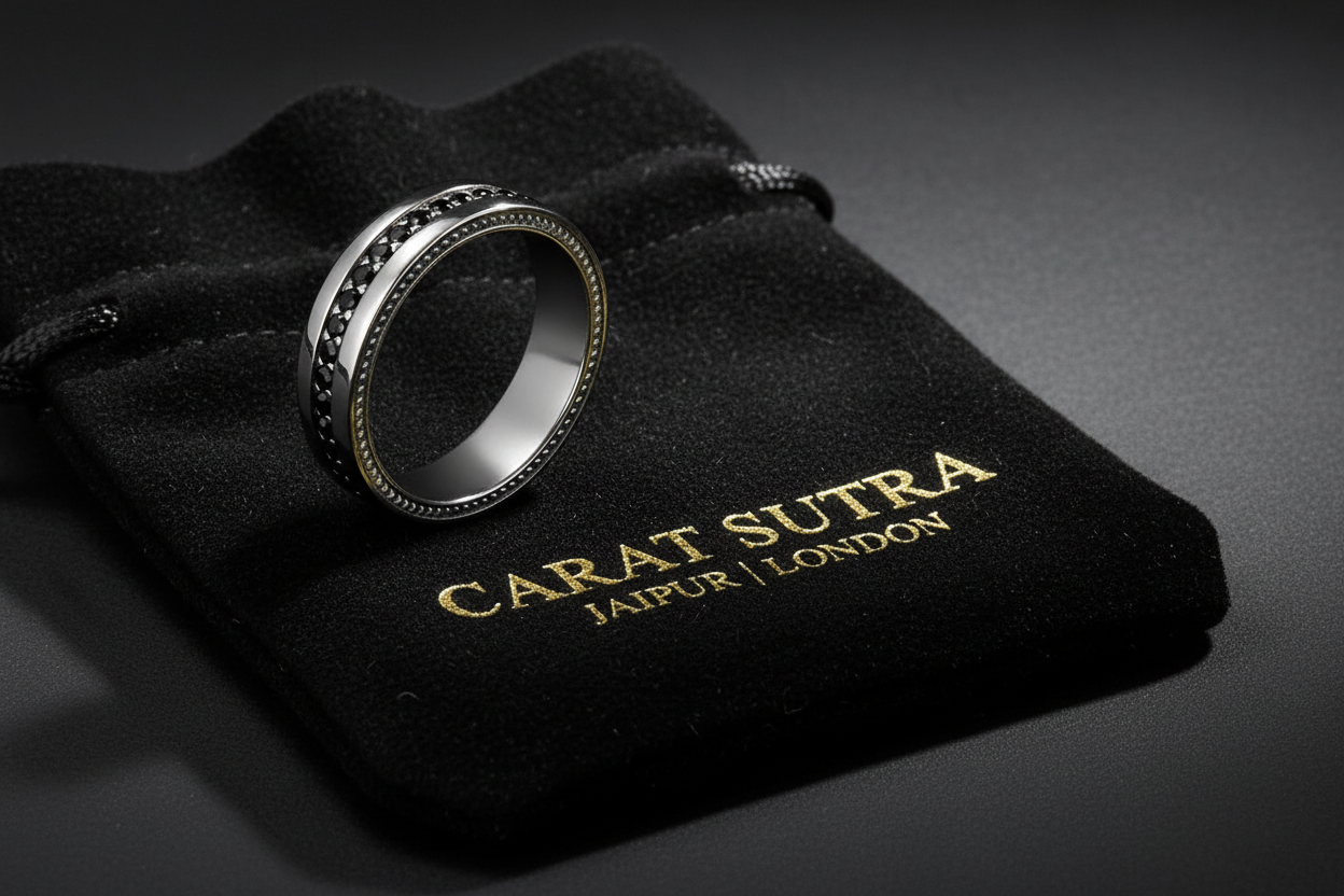 RARE PRINCE by CARAT SUTRA | Exclusive Pave Band Ring for Men, Sterling Silver 925 Ring | Jewellery for Men| With Certificate of Authenticity and 925 Hallmark - caratsutra